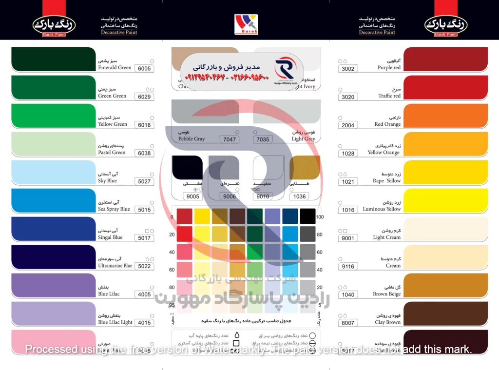 فروش رنگ بارک در تهران